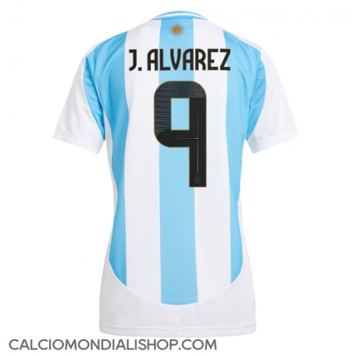 Maglie da calcio Argentina Julian Alvarez #9 Prima Maglia Femminile Copa America 2024 Manica Corta